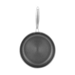 Non-Stick Stainless Steel Frying Pan with Scratch-Resistant & Non-Stick Honeycom, Steak Pan, Chinese Wok Pan, Paw Free(32 cm)