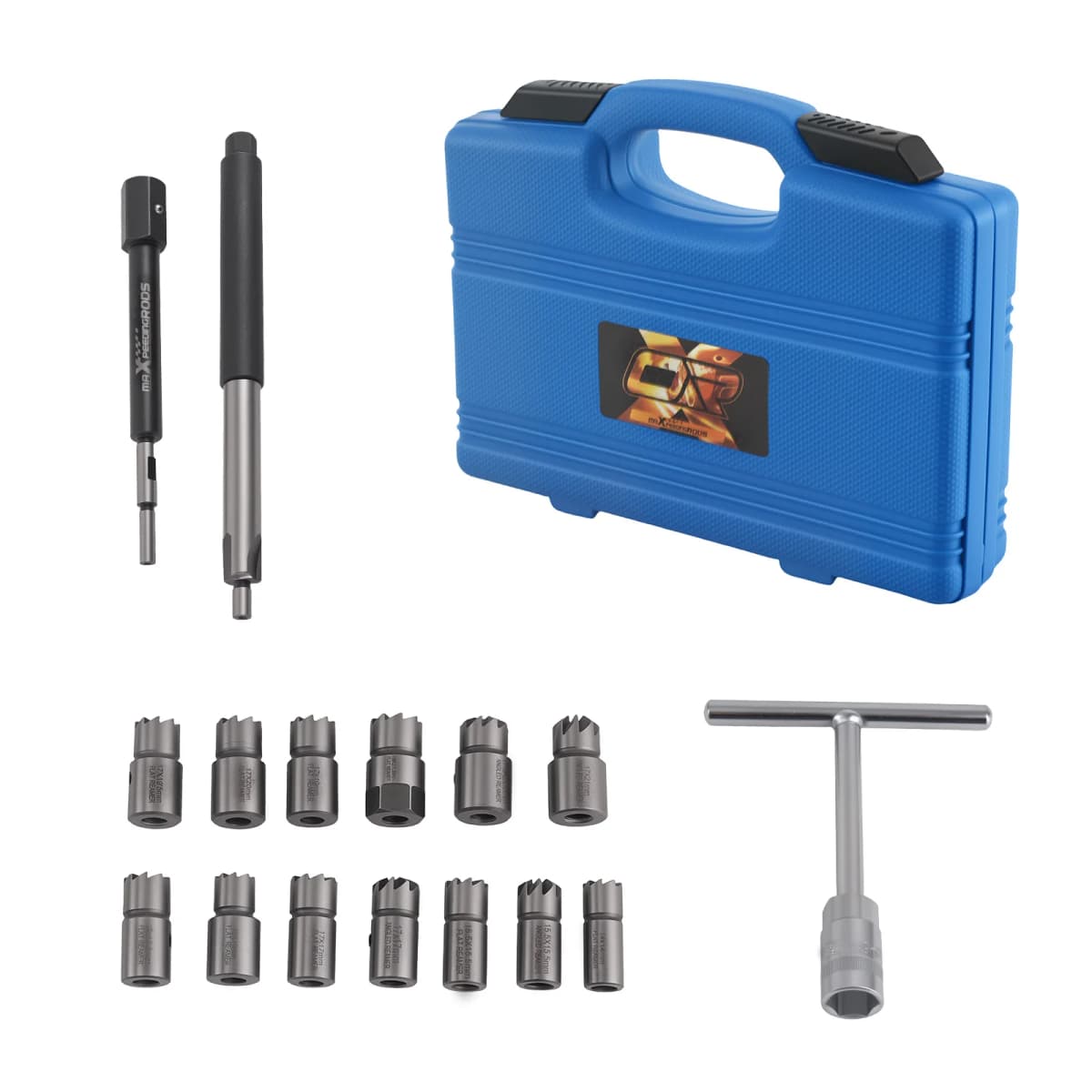 17x Diesel Injector for Seat Cutter Set Remove Tools Cleaner Tool Set Carbon Kit Set