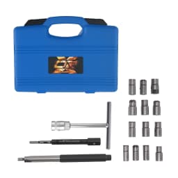 17x Diesel Injector for Seat Cutter Set Remove Tools Cleaner Tool Set Carbon Kit Set