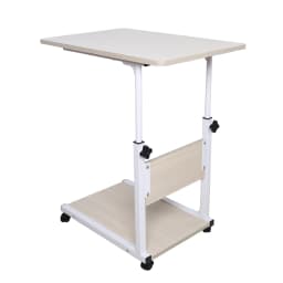 Computer Desk Care Table with Mobile Side Table, Bed Table on Wheels for Nursing Bed Hospital Tables 55-80cm Height Adjustable