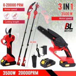 3-in-1 Telescopic Pole Chain Saw Electric High Branch Shears, 2 Batteries, 8.5-Inch Brushless Chain Saw, Used for Tree Pruning