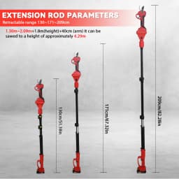 3-in-1 Telescopic Pole Chain Saw Electric High Branch Shears, 2 Batteries, 8.5-Inch Brushless Chain Saw, Used for Tree Pruning