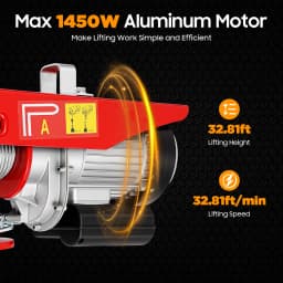 400-800kg Electric Hoist Lifting 1350-1450W Crane Hoist Winch w/ Wired Remote Control Lifter for Boat Car Garage Elevator