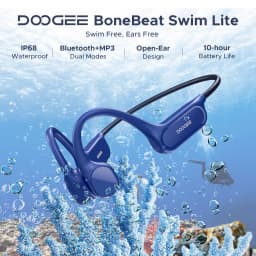 DOOGEE BoneBeat Swim Lite Bone Conduction Sports Headphones Wireless Bluetooth 5.4 Headset IP68 Waterproof With Microphone 32GB