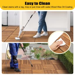 36Pcs 30*30CM Wood Flooring Tiles Camphor Pine Wood Hardwood Interlocking Patio Deck Tiles