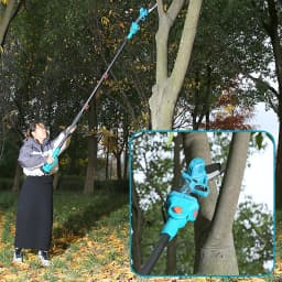 600W 6-Inch Mini Chainsaw Handheld Pole Pruner with 3-Speed Telescopic Adjustment Electric Saw for Pruning Tree Branches