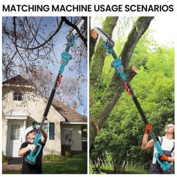 600W 6-Inch Mini Chainsaw Handheld Pole Pruner with 3-Speed Telescopic Adjustment Electric Saw for Pruning Tree Branches