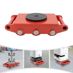 Heavy Duty Machinery Mover 8T Load 6 PU Wheels 43 Balls for 360° Rotation Steel PU Construction for Equipment Furniture Moving