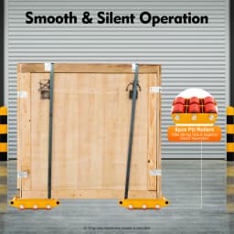Heavy Duty Machinery Mover 8T Load 6 PU Wheels 43 Balls for 360° Rotation Steel PU Construction for Equipment Furniture Moving