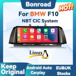 BONROAD 10.25'' Wireless Carplay Android Auto Audio Car Radio Linux system For BMW 5 Series F10 F11 NBT CIC System GPS Navigation Multimedia Touch Screen Mirrorlink Airplay Autolink