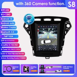 9.7 Car Radio Multimedia for Ford Mondeo MK4 Galaxy 2011-2013 Wireless Carplay Android Auto GPS 6115 Autoradio Car Stereo 360cam