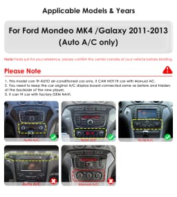 9.7 Car Radio Multimedia for Ford Mondeo MK4 Galaxy 2011-2013 Wireless Carplay Android Auto GPS 6115 Autoradio Car Stereo 360cam