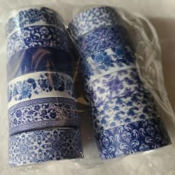 Blue & White Washi Tape Set; Pretty Chinoiserie Designs; 12 Rolls! Decorative Tape; Journaling, Scrapbooking