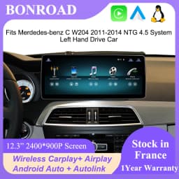 Car Multimedia system Bonroad 12,3 inches 2400*900 Android Auto thread Carplay Linux for Mercedes Benz C class W204 2011-2014 system NTG4.5