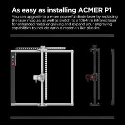 ACMER P1 L60 Laser Engraver Extended Kit Aluminum Frame Engraving Area Expansion Double For P1 Series Laser Engraving Machine