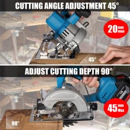 1000W 5-inch Brushless Electric Circular Saw 0-45° Adjustable Cutting Angle Suitable for Woodworking Tool Handheld Wood Saw