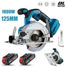 1000W 5-inch Brushless Electric Circular Saw 0-45° Adjustable Cutting Angle Suitable for Woodworking Tool Handheld Wood Saw