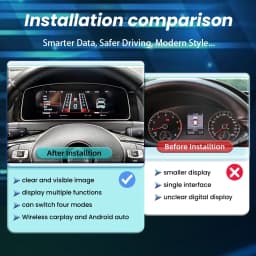 12.3”LCD Digital Dashboard Cluster For Volkswagen VW Golf 7 MK7 Caddy T6 Wireless CarPlay Android Auto Instrument Panel Cockpit