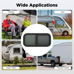 700*400mm/600*300mm RV Side Window Caravan Side Window Tinted Sliding Window Insect Screen High Privacy For RVs, Trailers Ect.