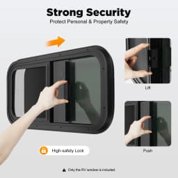 700*400mm/600*300mm RV Side Window Caravan Side Window Tinted Sliding Window Insect Screen High Privacy For RVs, Trailers Ect.