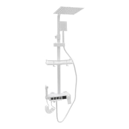Led Display Rain Shower System White Wall Mounted Shower Panel Kit 10-100 ℃ /50-212 ℉