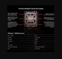 AMD Ryzen 7 9800X3D Processor 8-Core 16 Thread 104MB Game Cache Acceleration Frequency 9800X3D V-Cache Game Processor 5.2 GHz