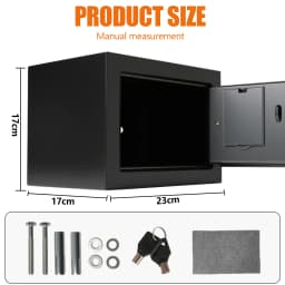 4.6L Safe Furniture Safe Double Bit Lock Iron Steel Safe with Lock Digit Security Case and 2 Keys for Business Cash Jewellery