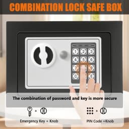 4.6L Safe Furniture Safe Double Bit Lock Iron Steel Safe with Lock Digit Security Case and 2 Keys for Business Cash Jewellery