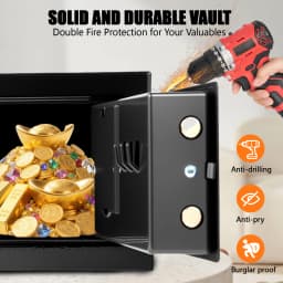 4.6L Safe Furniture Safe Double Bit Lock Iron Steel Safe with Lock Digit Security Case and 2 Keys for Business Cash Jewellery