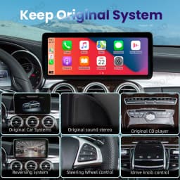 BONROAD 10.25 12.3 1920*720 2400*900 Wireless CarPlay Car Multimedia Linux Touch Screen For Mercedes Benz W205 GLC A C V Class W447 Android Auto Mirroring Airplay Autolink GPS Stereo Navigation