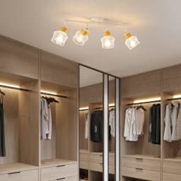 Industrial 4 Way White Ceiling Spotlights E27 Base Adjustable Angle Indoor Spot Light for Kitchen Living Room (NO Bulbs)