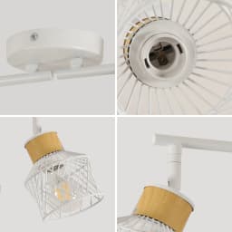 Industrial 4 Way White Ceiling Spotlights E27 Base Adjustable Angle Indoor Spot Light for Kitchen Living Room (NO Bulbs)