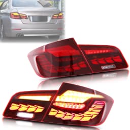 LED Tail Lights for BMW 5-Series 2009-2016 F10 M5 Dynamic Animation Sequential Turn Signal Red Rear Lamps Assembly [Not Fit F11]