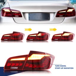 LED Tail Lights for BMW 5-Series 2009-2016 F10 M5 Dynamic Animation Sequential Turn Signal Red Rear Lamps Assembly [Not Fit F11]