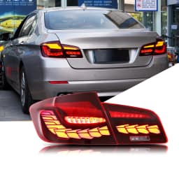 LED Tail Lights for BMW 5-Series 2009-2016 F10 M5 Dynamic Animation Sequential Turn Signal Red Rear Lamps Assembly [Not Fit F11]