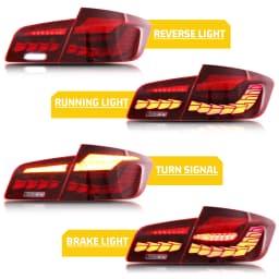 LED Tail Lights for BMW 5-Series 2009-2016 F10 M5 Dynamic Animation Sequential Turn Signal Red Rear Lamps Assembly [Not Fit F11]