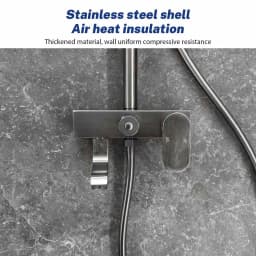 Shower Column, Stainless Steel Square Shower Set, ith Hand Shower Head and Rain Head, Adjustable Height Shower Bar