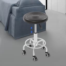 Height Adjustable Rolling Bar Stool, 360° Rotatable Bar Stool, Salon Stool Bar Stool,Comfortable Rotating Work Chair