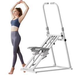 Foldable Stair Cardio Stepper Full-Body Workout Home Gym Exercise Vertical Climber Machine With Handlebars & Foot Pads