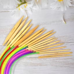 18Pcs/Set Circular Knitting Needles Bamboo Crochet Sewing Knitting Double Cusp Hooks Soft Tube Needle Craft Tools Set 40-120cm