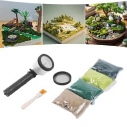Mini Grass Flocking Applicator Electrostatic Garden Landscape Grinding Device with 20g Static Grass 2 Sieves And Adhesive Brush