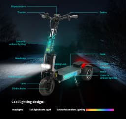 OOTD T30 3200W Dual Motor Electric Scooter, 13" Fat Tires for All Terrain, 60V31.2Ah Battery with NFC Unlock