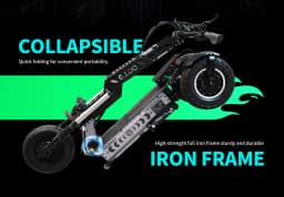 OOTD T30 3200W Dual Motor Electric Scooter, 13" Fat Tires for All Terrain, 60V31.2Ah Battery with NFC Unlock