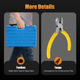 12V Rebar Tying Wire Rebar Binding Machine 8-34MM Rebar Tier Cordless Tying Binding Machine for Bundling Steel Bars