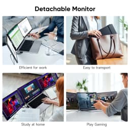 Dopesplay 14.1 inch Dual Screen Extender FHD 1200P IPS Portable Monitor Plug & Play Second Display For Laptop Mac Travel Work