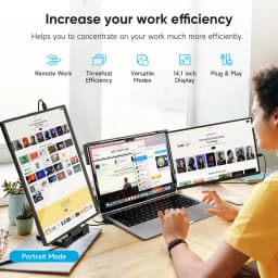 Dopesplay 14.1 inch Dual Screen Extender FHD 1200P IPS Portable Monitor Plug & Play Second Display For Laptop Mac Travel Work