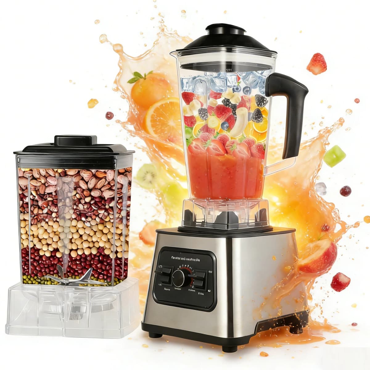 6000W Powerful Blender Mixer Juicer Smoothie Maker Table Blenders 2.5L Container Food Processor Blender Mixer for Ice Nut Fruit