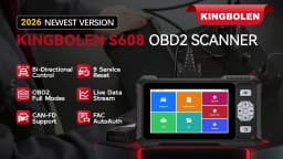 2026 New KINGBOLEN S608 Lifetime Free Update Car Diagnostic Tools 4 System ECM TCM ABS SRS CAN FD Active Test 9 Resets Auto OBD