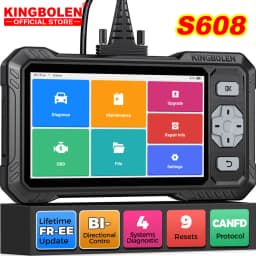 2026 New KINGBOLEN S608 Lifetime Free Update Car Diagnostic Tools 4 System ECM TCM ABS SRS CAN FD Active Test 9 Resets Auto OBD