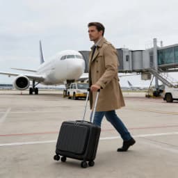 Black ABS 18 Inch Front Opening Multifunctional Luggage Compartment For Boarding Suitcase with Front Compartment Travel Luggage